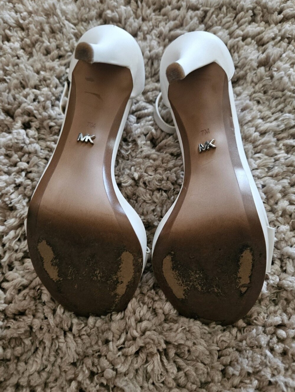 Michael Kors White Open-Toe Ankle-Strap Heels - Picture 3 of 5